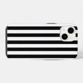 Zwart-wit gestreept iPhone hoesje (Achterkant horizontaal)