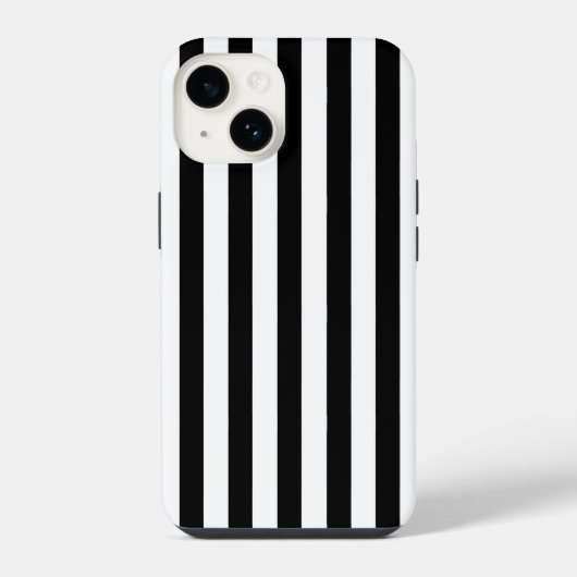 Zwart-wit gestreept iPhone hoesje (Achterkant)