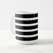 Zwart-wit gestreept koffiemok (Voorkant links)