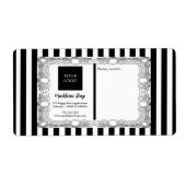 Zwart-wit gestreept & Krullerige lijst & Logo Etiket (Voorkant)