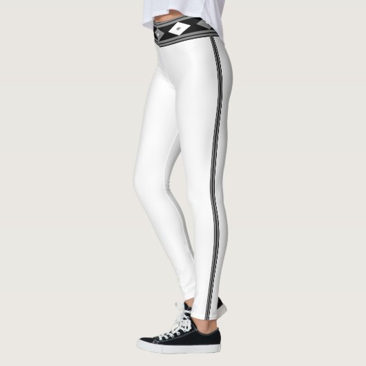 Zwart-wit, gestreept leggings (Links)