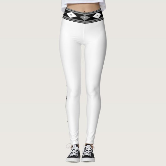 Zwart-wit, gestreept leggings (Voorkant)