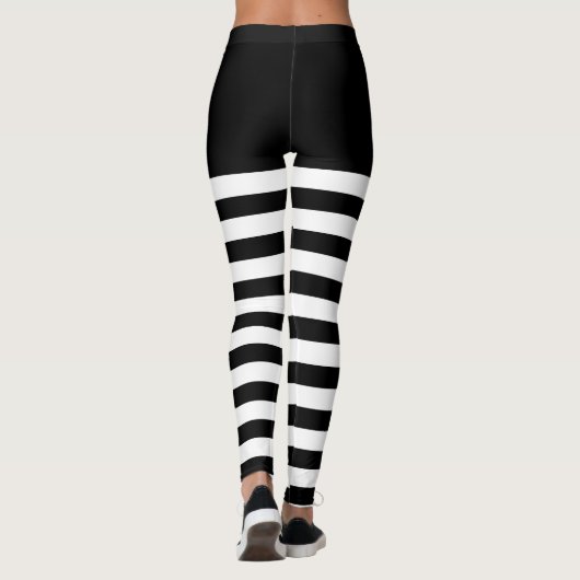 Zwart-wit gestreept leggings (Achterkant)