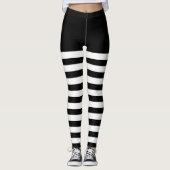 Zwart-wit gestreept leggings (Voorkant)
