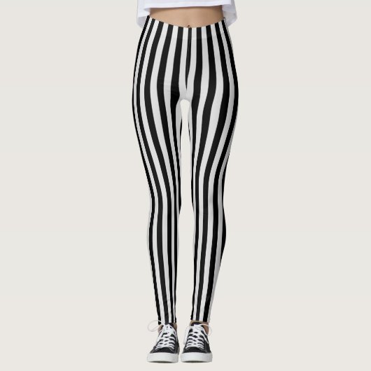Zwart-wit gestreept leggings (Voorkant)