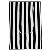 Zwart-wit gestreept medium cadeauzakje (Achterkant)