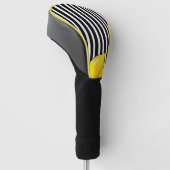 Zwart-wit gestreept met citroenen golfheadcover (Schuin)
