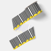 Zwart-wit gestreept met citroenen grosgrain lint (Achterkant)