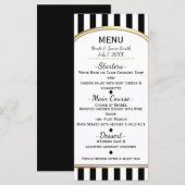Zwart & wit gestreept met gouden elegante menu (Voorkant / Achterkant)
