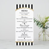 Zwart & wit gestreept met gouden elegante menu (Staand voorkant)