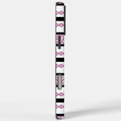 Zwart & wit gestreept met magenta bloempatroon Case-Mate iPhone case (Achterkant / Rechts)