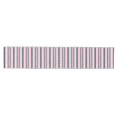 Zwart & wit gestreept met magenta bloempatroon medium tafelloper (Horizontaal)