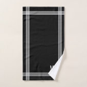 Zwart-wit gestreept met op maat gemaakte initialen bad handdoek (Handdoek)