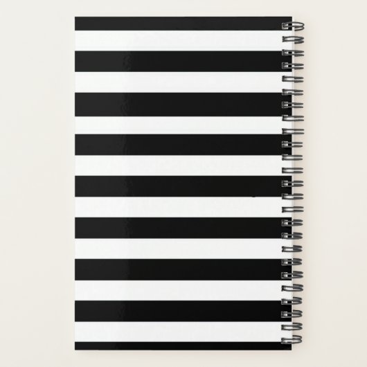 Zwart-wit gestreept met papaverplanner planner (Achterkant)