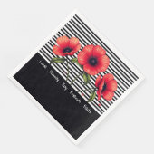 Zwart-wit gestreept met rood servet (Hoek)