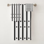 Zwart-wit gestreept met stippen. Minimalistisch Bad Handdoek (Insitu)