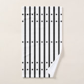 Zwart-wit gestreept met stippen. Minimalistisch Bad Handdoek (Handdoek)