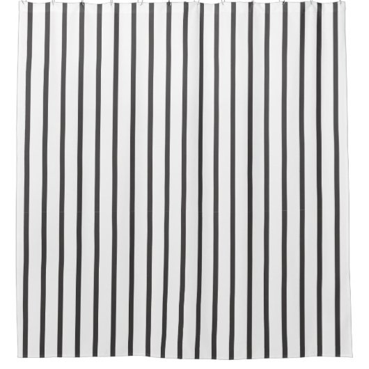 Zwart-wit gestreept modern boho geometrisch douchegordijn (Voorkant)