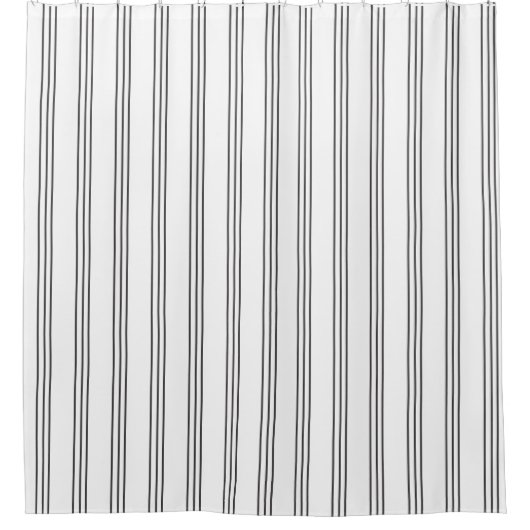 Zwart-wit gestreept modern boho geometrisch douchegordijn (Voorkant)