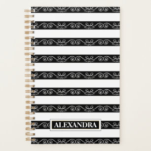 Zwart Wit gestreept Modern design Planner