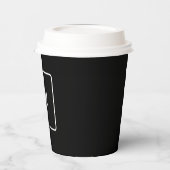 Zwart-wit gestreept monogram papieren bekers (Links)