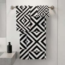 Zwart-wit gestreept op kunst Geometrisch Patroon