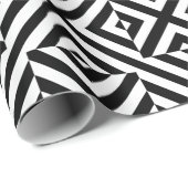 Zwart-wit gestreept op kunst Geometrisch Patroon Cadeaupapier (Rol Hoek)