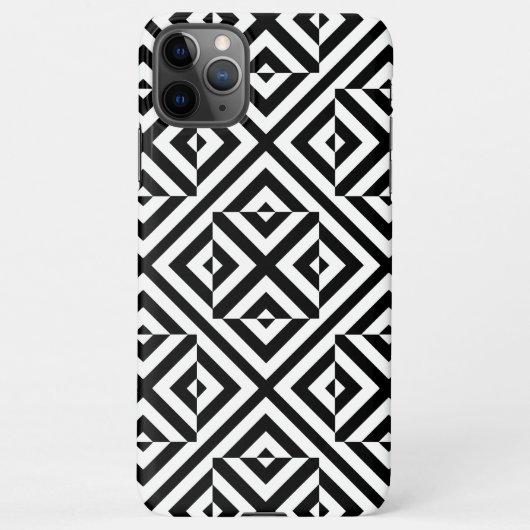 Zwart-wit gestreept op kunst Geometrisch Patroon iPhone Hoesje (Achterkant)