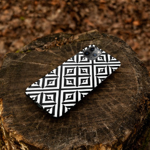 Zwart-wit gestreept op kunst Geometrisch Patroon iPhone 11Pro Max Hoesje