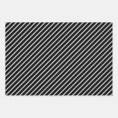 Zwart-wit gestreept patroon inpakpapier vel (Voorkant 3)