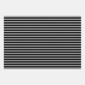 Zwart-wit gestreept patroon inpakpapier vel (Voorkant)
