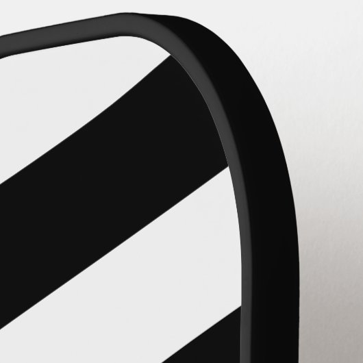 Zwart-wit gestreept patroon Roze monogram Pickleball Paddle (Links Detail)