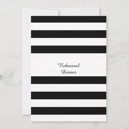Zwart-wit gestreept repetitief diner kaart (Achterkant)