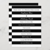 Zwart-wit gestreept repetitief diner kaart (Voorkant / Achterkant)