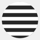 Zwart-wit gestreept ronde sticker (Voorkant)