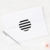 Zwart-wit gestreept ronde sticker (Envelop)