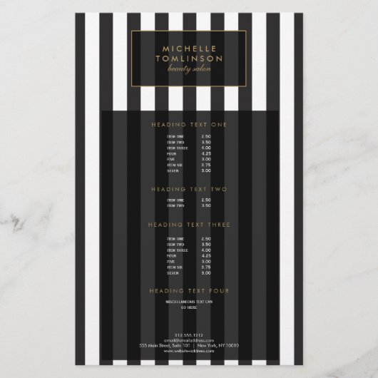 Zwart-wit gestreept Salon III Flyer (Voorkant)