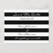 Zwart Wit Gestreept Save The Date Briefkaart (Voorkant)