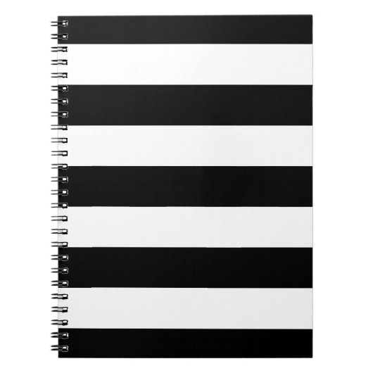 Zwart-wit gestreept Stijlvol Notitieboek (Voorkant)