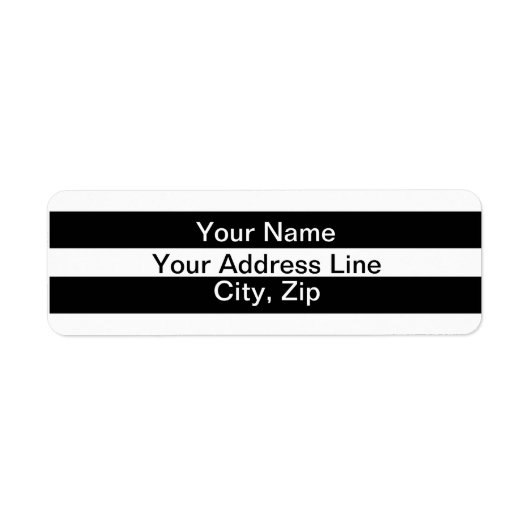 Zwart Wit Gestreept Strepen Modern Franse Labels (Voorkant)