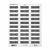 Zwart Wit Gestreept Strepen Modern Franse Labels (Full Sheet)