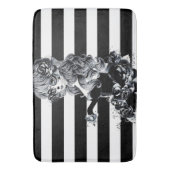 Zwart-wit gestreept  Suikermeisje Badmat (Voorkant Verticaal)