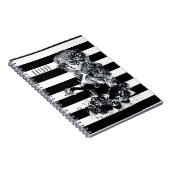 Zwart-wit gestreept  Suikermeisje Notitieboek (Rechterzijde)