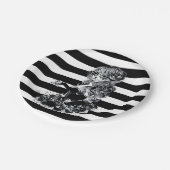 Zwart-wit gestreept  Suikermeisje Papieren Bordje (Gekanteld)