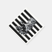 Zwart-wit gestreept  Suikermeisje Servet (Hoek)