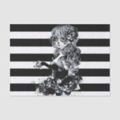 Zwart-wit gestreept  Suikermeisje Tissuepapier (Voorkant)