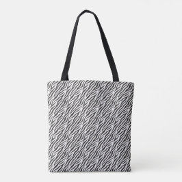 zwart-wit gestreept tasje met zebraprint tote bag