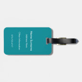Zwart Wit Gestreept Teal Diamant Monogram Bagage Bagagelabel (Achterkant horizontaal)
