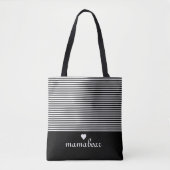 Zwart-wit gestreept tote bag (Voorkant)