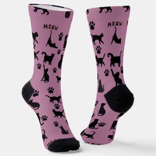 Zwart-wit gestreept Tuxedo Kat Sockengeschenk Sokken (Gebogen)
